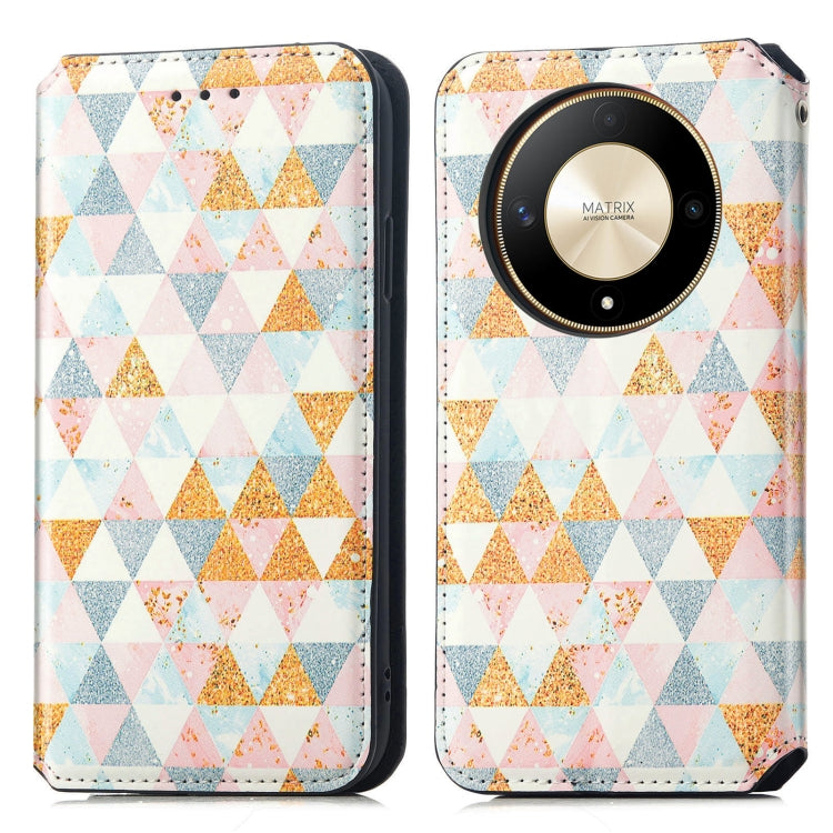 For Honor X9b CaseNeo Colorful Magnetic Leather Phone Case(Rhombus)
