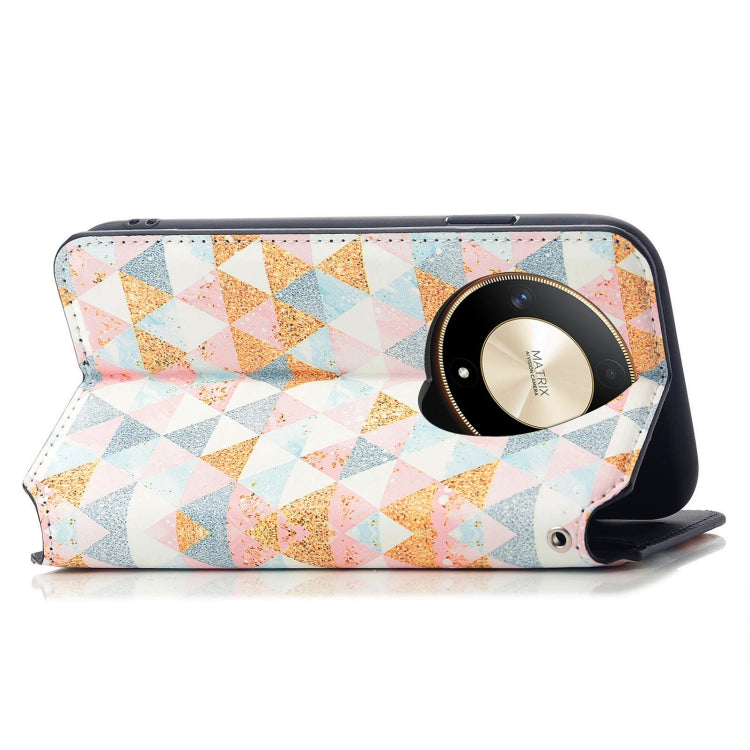 For Honor X9b CaseNeo Colorful Magnetic Leather Phone Case(Rhombus)