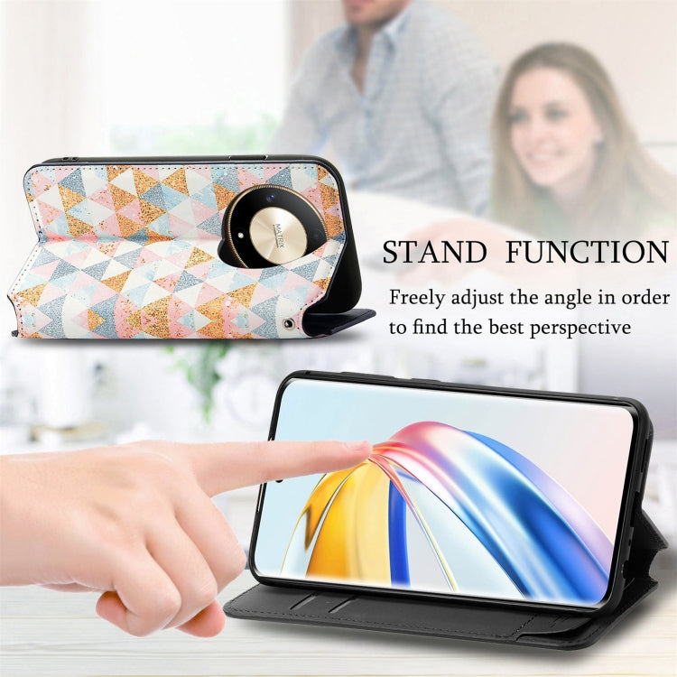 For Honor X9b CaseNeo Colorful Magnetic Leather Phone Case(Colorful Cube)