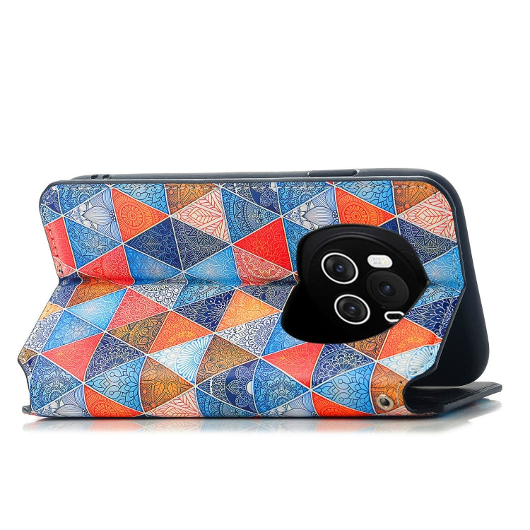 For Honor Magic6 Pro CaseNeo Colorful Magnetic Leather Phone Case(Rhombus Mandala)