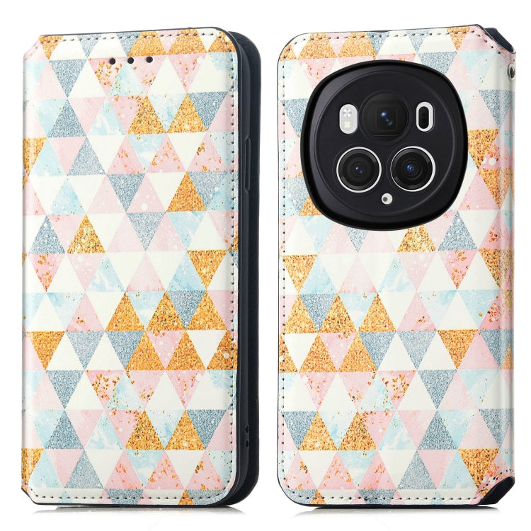 For Honor Magic6 Pro CaseNeo Colorful Magnetic Leather Phone Case(Rhombus)