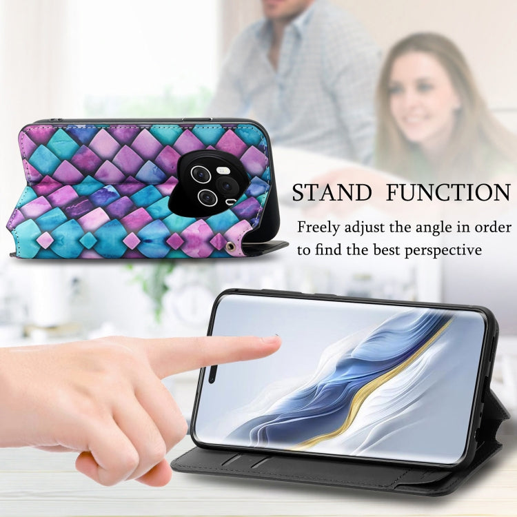 For Honor Magic6 Pro CaseNeo Colorful Magnetic Leather Phone Case(Purple Scales)