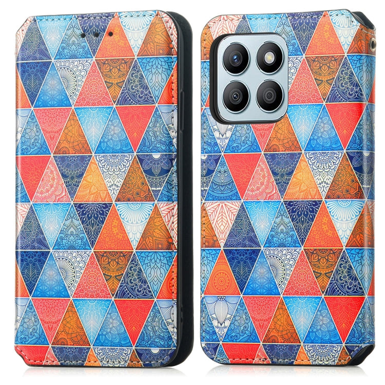 For  Honor X8b CaseNeo Colorful Magnetic Leather Phone Case(Rhombus Mandala)