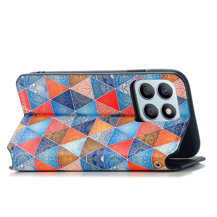 For  Honor X8b CaseNeo Colorful Magnetic Leather Phone Case(Rhombus Mandala)