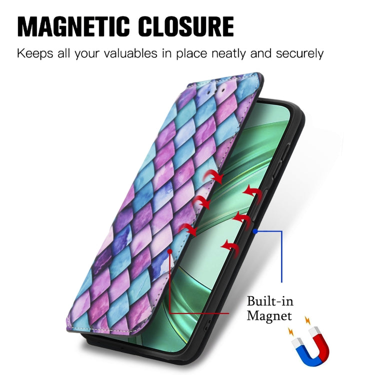 For  Honor X8b CaseNeo Colorful Magnetic Leather Phone Case(Purple Scales)