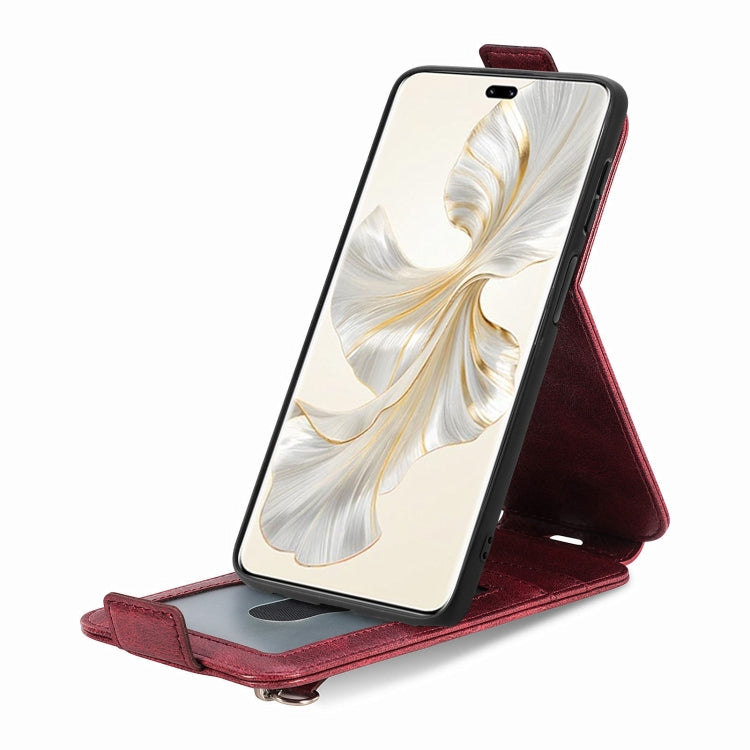 For Honor 100 Pro Zipper Wallet Vertical Flip Leather Phone Case(Red)