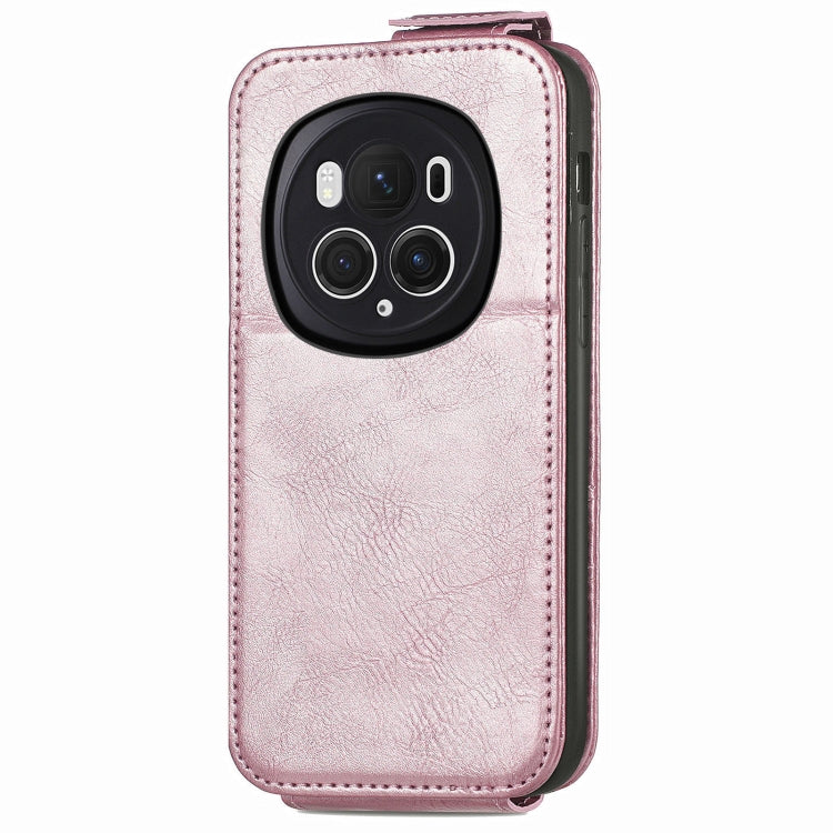 For Honor Magic6 Pro Zipper Wallet Vertical Flip Leather Phone Case(Pink)