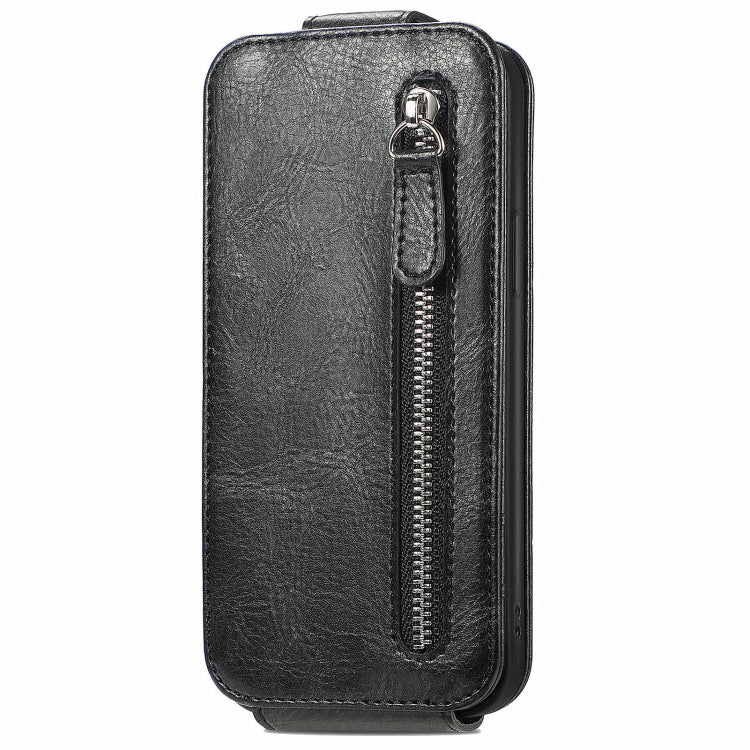 For Honor Magic6 Pro Zipper Wallet Vertical Flip Leather Phone Case(Black)