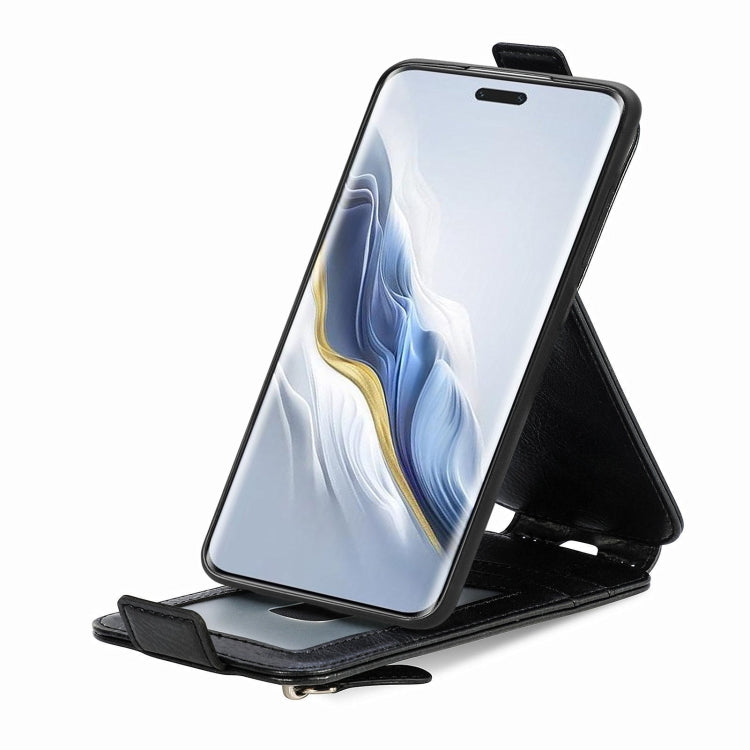 For Honor Magic6 Pro Zipper Wallet Vertical Flip Leather Phone Case(Black)