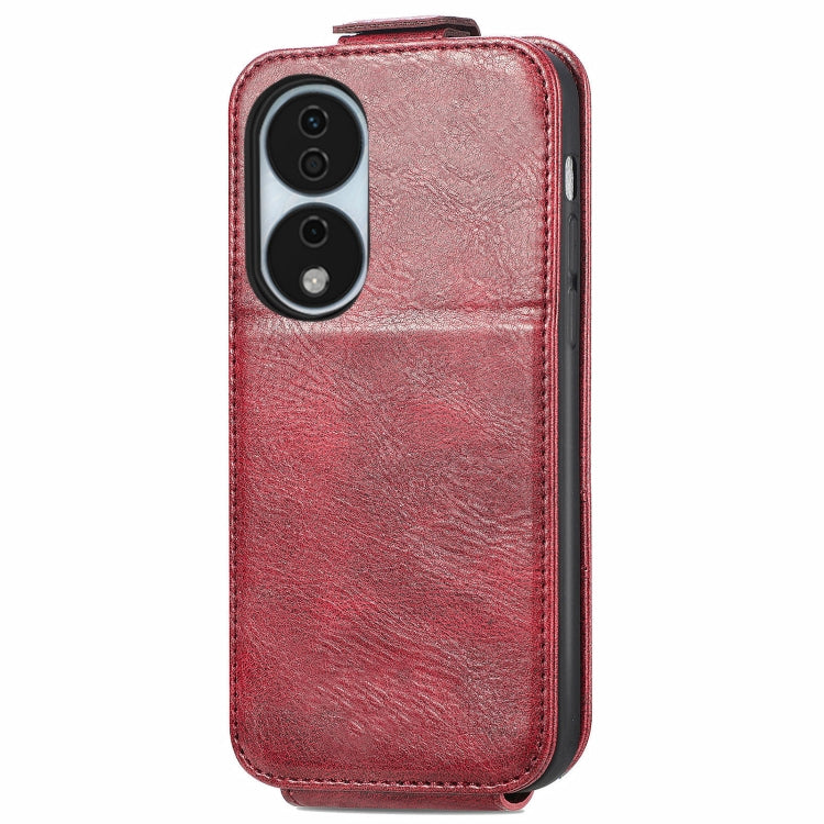 For Honor X7b Zipper Wallet Vertical Flip Leather Phone Case(Red)