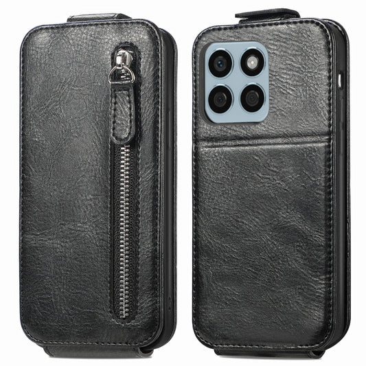 For Honor X8b Zipper Wallet Vertical Flip Leather Phone Case(Black)
