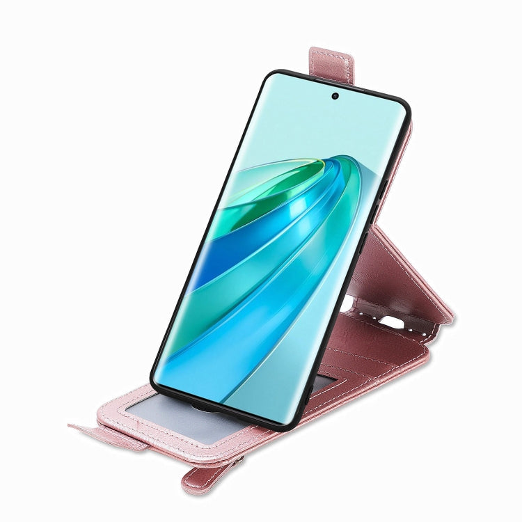 For Honor X40 5G Zipper Wallet Vertical Flip Leather Phone Case(Pink)