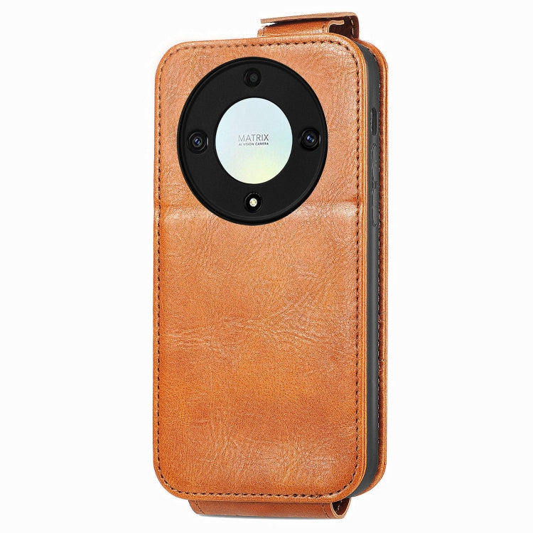 For Honor X40 5G Zipper Wallet Vertical Flip Leather Phone Case(Brown)