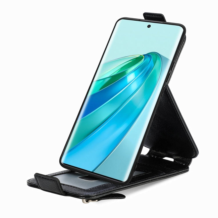 For Honor X40 5G Zipper Wallet Vertical Flip Leather Phone Case(Black)