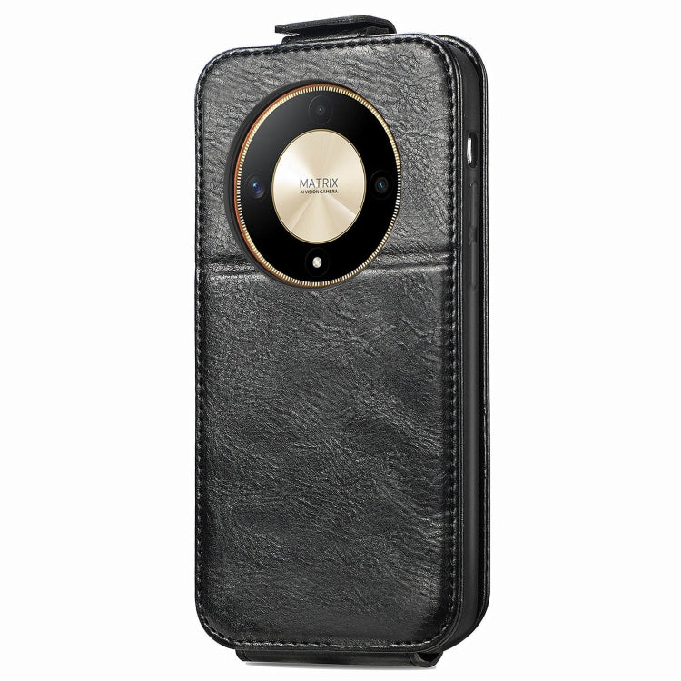 For Honor X9b Zipper Wallet Vertical Flip Leather Phone Case(Black)