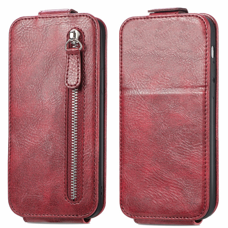 For Honor X50i 5G Zipper Wallet Vertical Flip Leather Phone Case(Red)