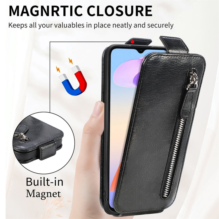 For Honor 100 5G Zipper Wallet Vertical Flip Leather Phone Case(Black)