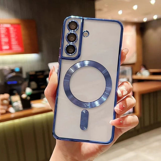 For Samsung Galaxy S24 5G MagSafe Electroplating TPU Phone Case(Blue)