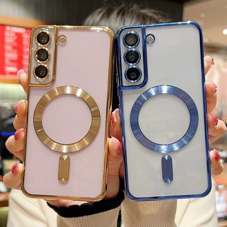 For Samsung Galaxy S24 5G MagSafe Electroplating TPU Phone Case(Blue)