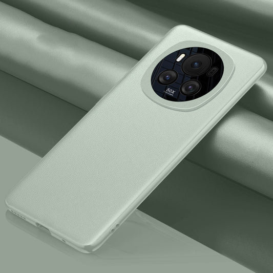 For Honor Magic6 Plain-leather All-inclusive Shockproof Phone Case(Green)