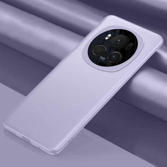 For Honor Magic6 Pro Plain-leather All-inclusive Shockproof Phone Case(Purple)