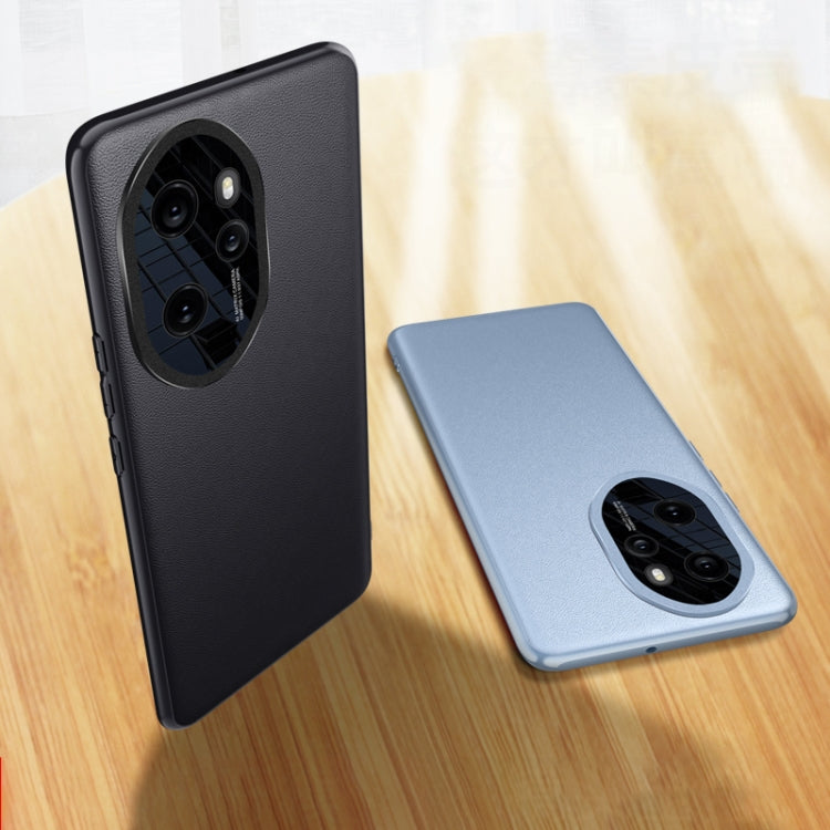 For Honor 100 Pro Plain-leather All-inclusive Shockproof Phone Case(Black)