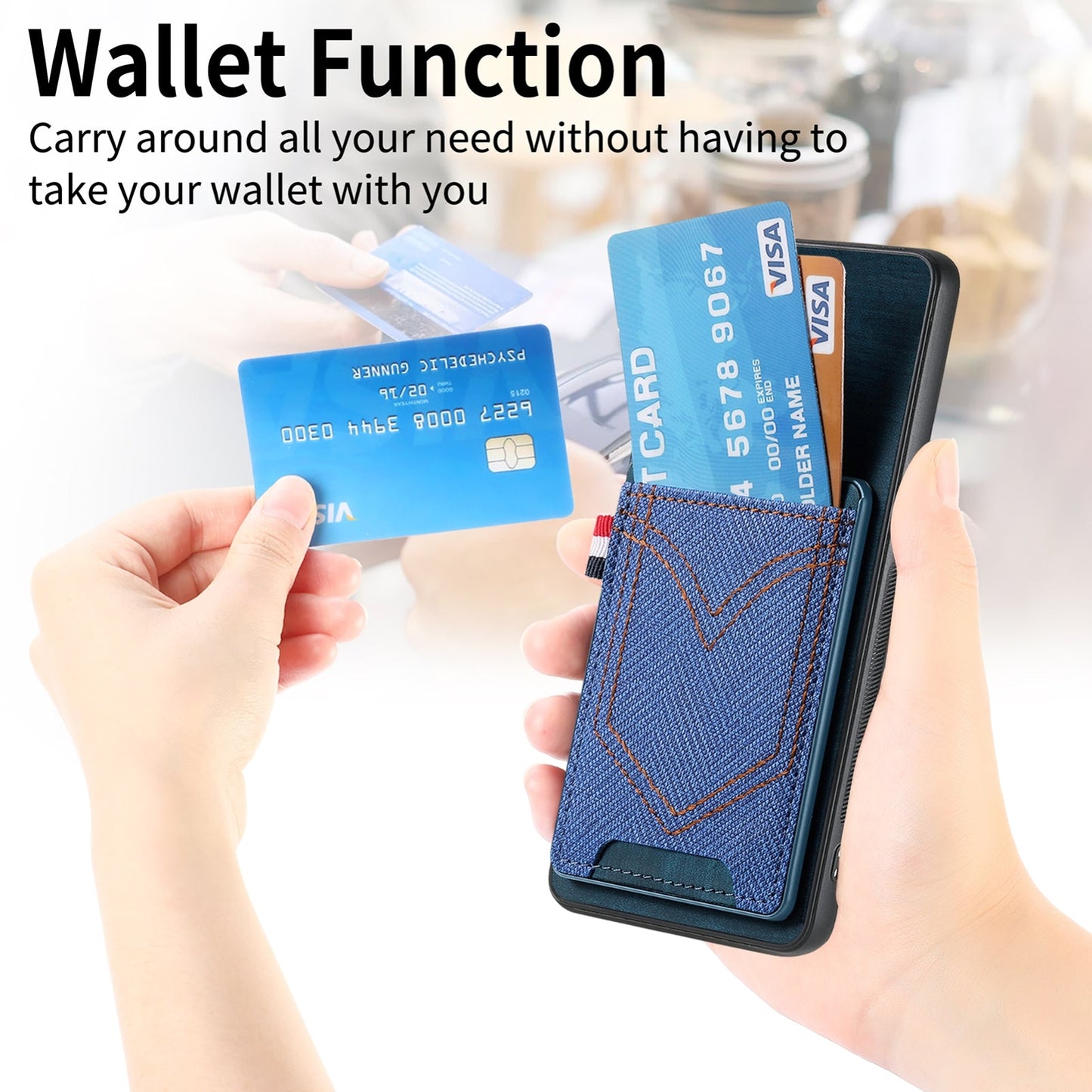 For Xiaomi 15 Denim Texture Leather Skin Phone Case with Card Slot(Blue)