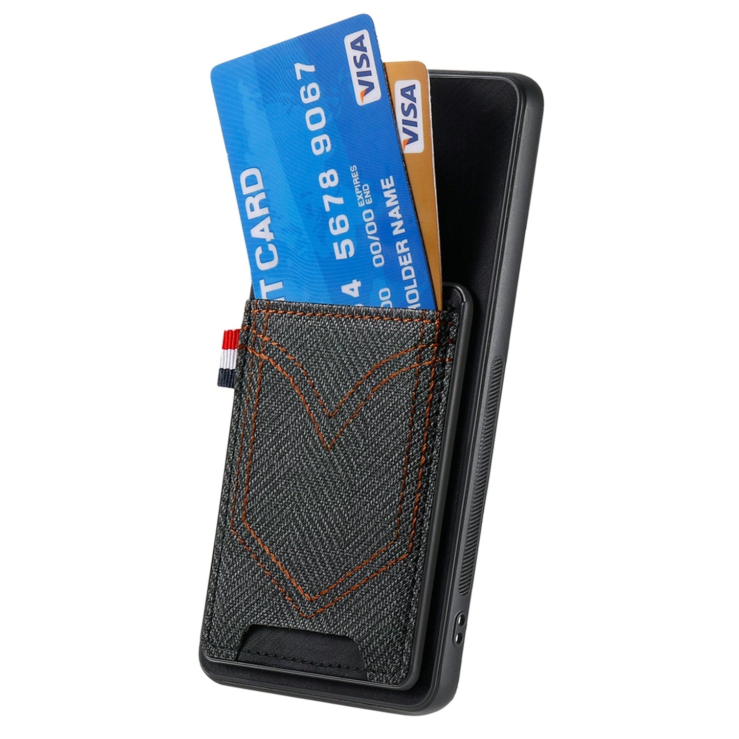 For Xiaomi 15 Pro Denim Texture Leather Skin Phone Case with Card Slot(Black)