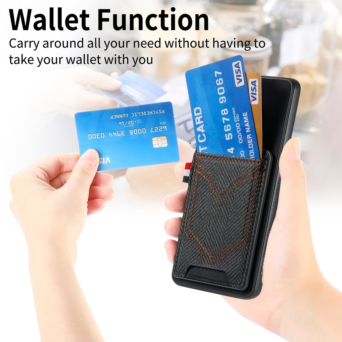For Xiaomi 15 Pro Denim Texture Leather Skin Phone Case with Card Slot(Black)