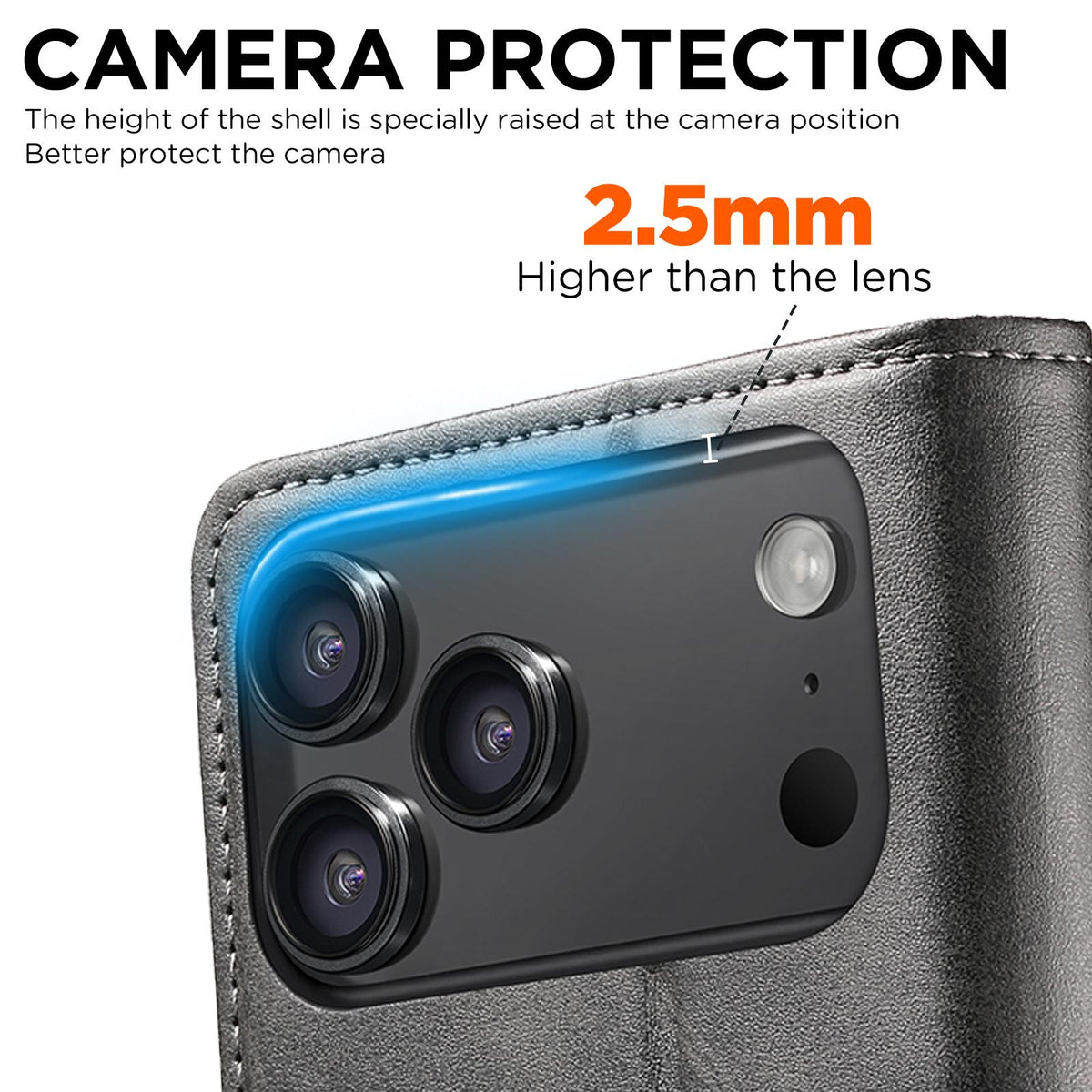 Compatible with iPhone 18 Pro Max Suteni Calf Texture Horizontal Flip Leather Phone Case - Black