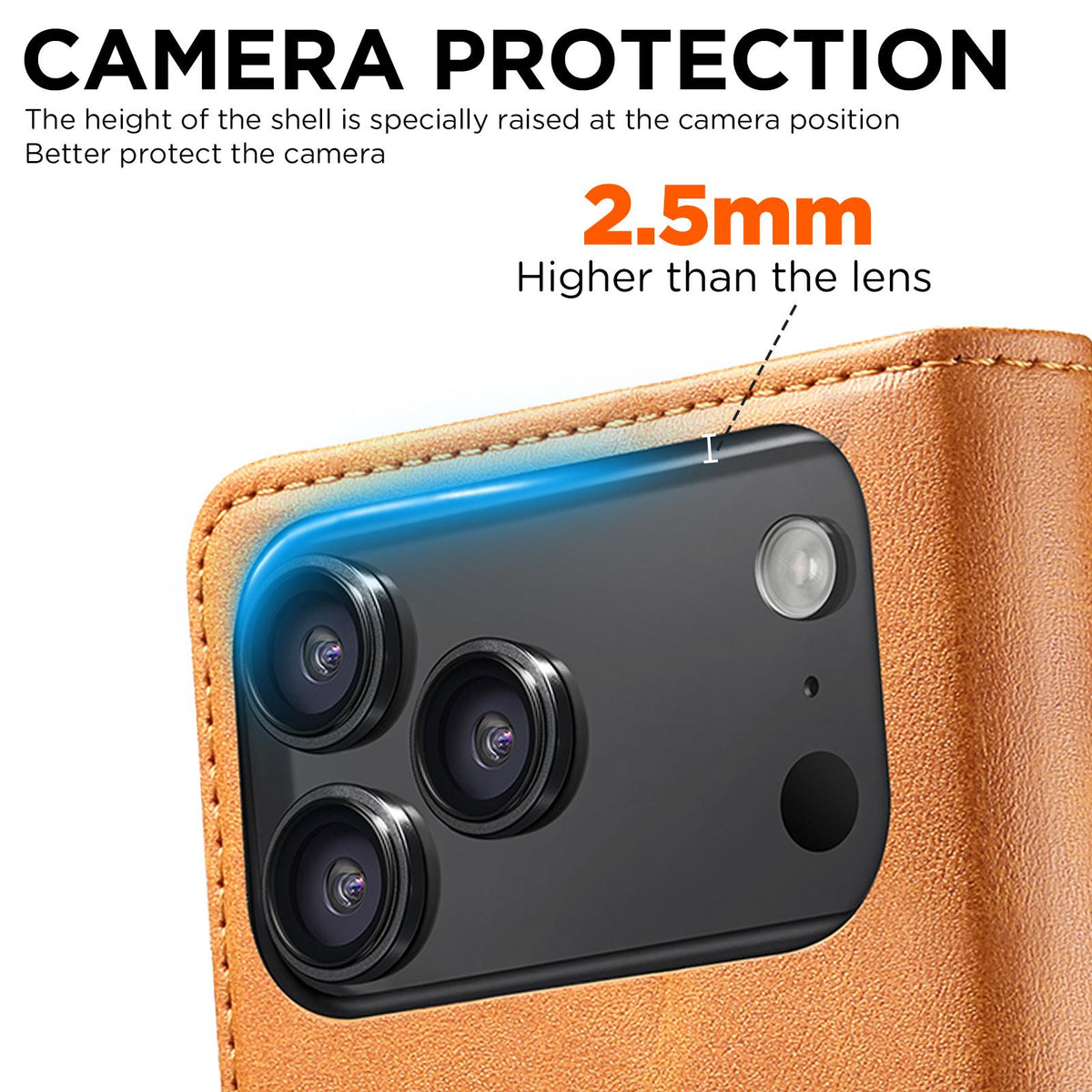 Compatible with iPhone 18 Pro Max Suteni Calf Texture Horizontal Flip Leather Phone Case - Khaki