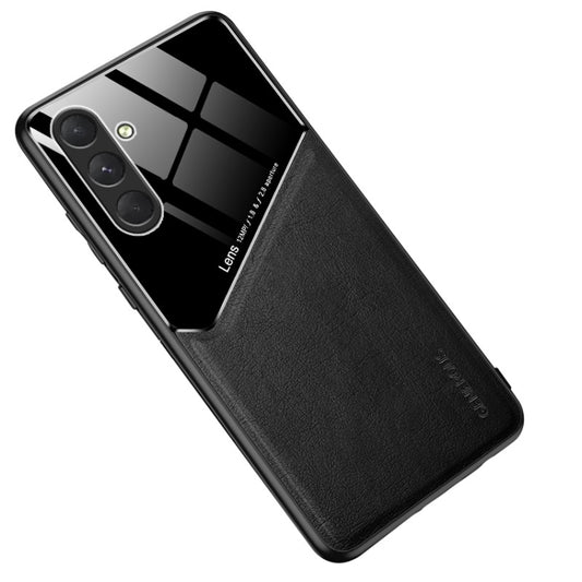 For Samsung Galaxy S24 5G All-inclusive Leather Organic Glass Phone Case with Metal Iron Sheet(Black)