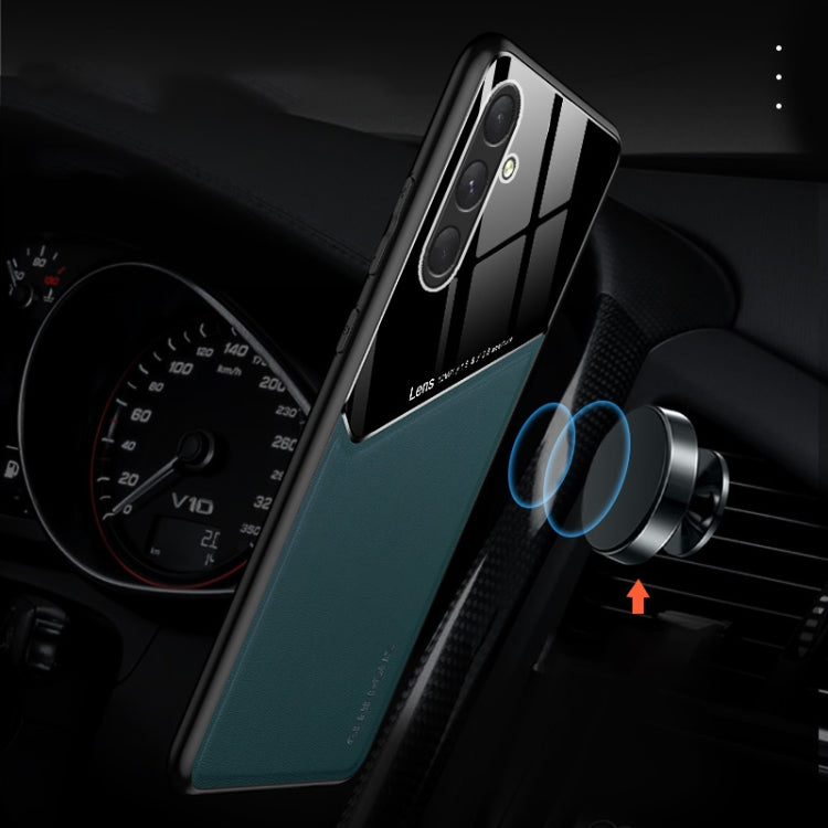 For Samsung Galaxy S24 5G All-inclusive Leather Organic Glass Phone Case with Metal Iron Sheet(Black)