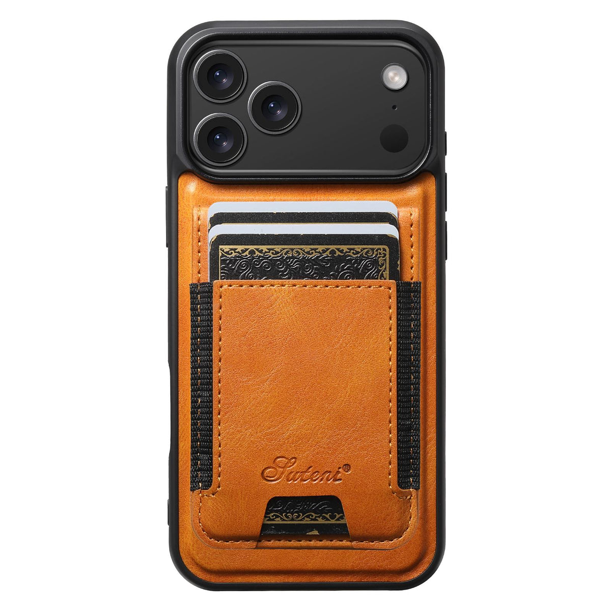 Compatible with iPhone 18 Pro Max Suteni H17 Oil Eax Leather MagSafe Detachable Wallet Phone Case - Khaki