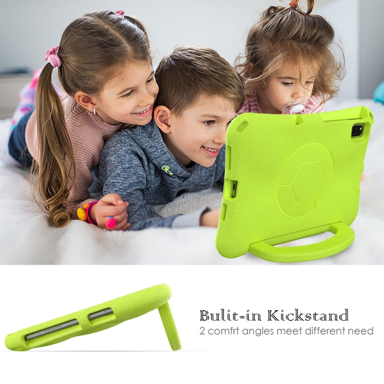 For Samsung Galaxy Tab S6 Lite 10.4 2020 Handle Football Shaped EVA Shockproof Tablet Case(Grass Green)