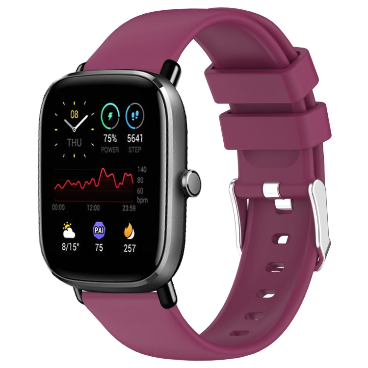 20mm Smooth Solid Color Silicone Watch Band, For Amazfit GTS 3, For Amazfit GTS 2 Mini
