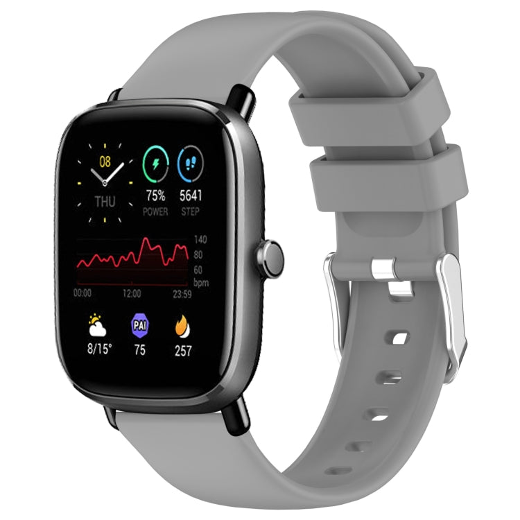 20mm Smooth Solid Color Silicone Watch Band, For Amazfit GTS 3, For Amazfit GTS 2 Mini