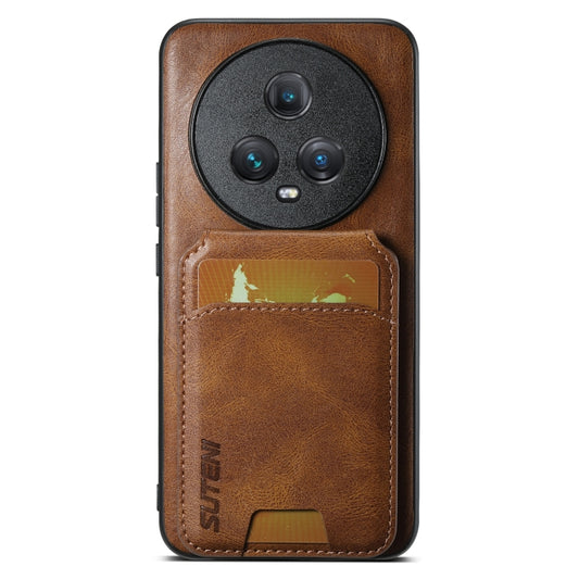 For Honor Magic5 Suteni H02 Leather Wallet Stand Back Phone Case(Brown)