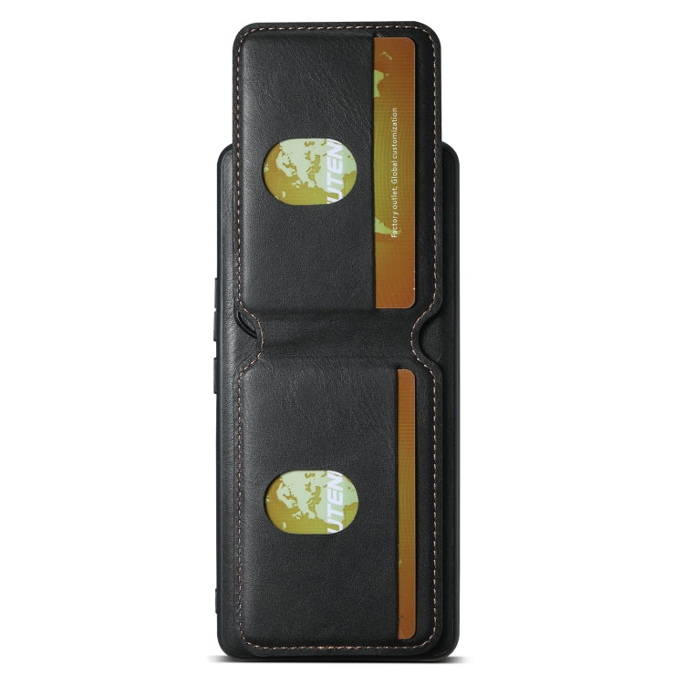 For Honor 80 Pro Suteni H02 Leather Wallet Stand Back Phone Case(Black)