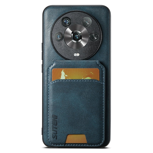 For Honor Magic4 Suteni H02 Leather Wallet Stand Back Phone Case(Blue)