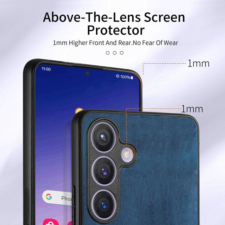 For Samsung Galaxy S24 5G Retro Skin-feel Ring Card Wallet Phone Case(Blue)
