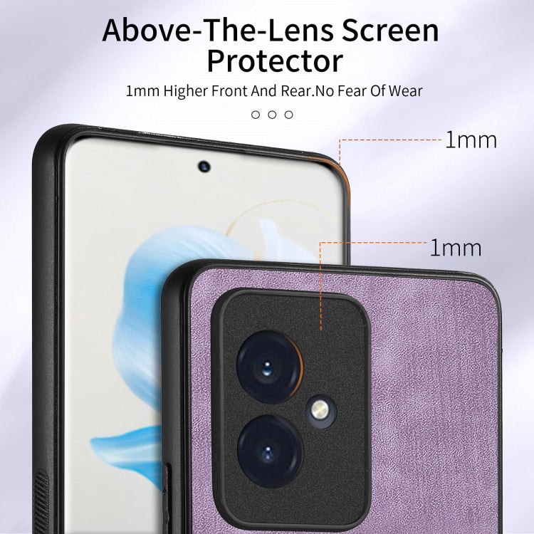 For Honor 100 Retro Skin-feel Ring Card Wallet Phone Case(Purple)