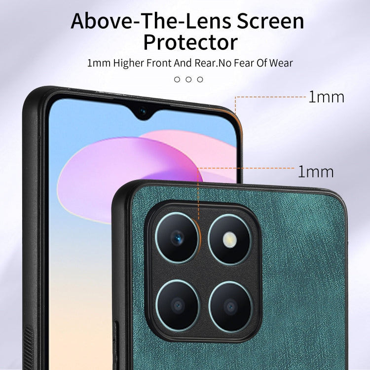 For Honor X6a Retro Skin-feel Ring Card Wallet Phone Case(Green)