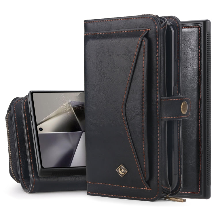 For Samsung Galaxy S24 5G Multi-functional Zipper Wallet Leather Phone Case(Black)