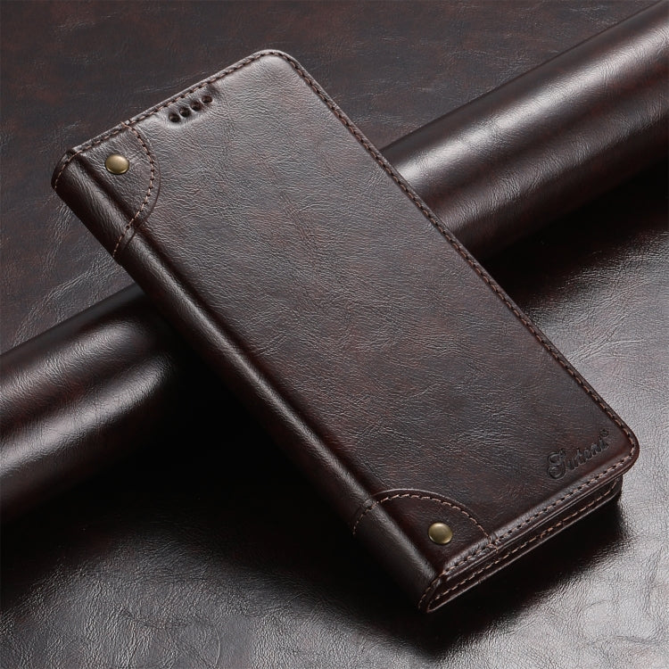 For Samsung Galaxy S24 5G Suteni Baroque Calf Texture Buckle Wallet Leather Phone Case(Brown)