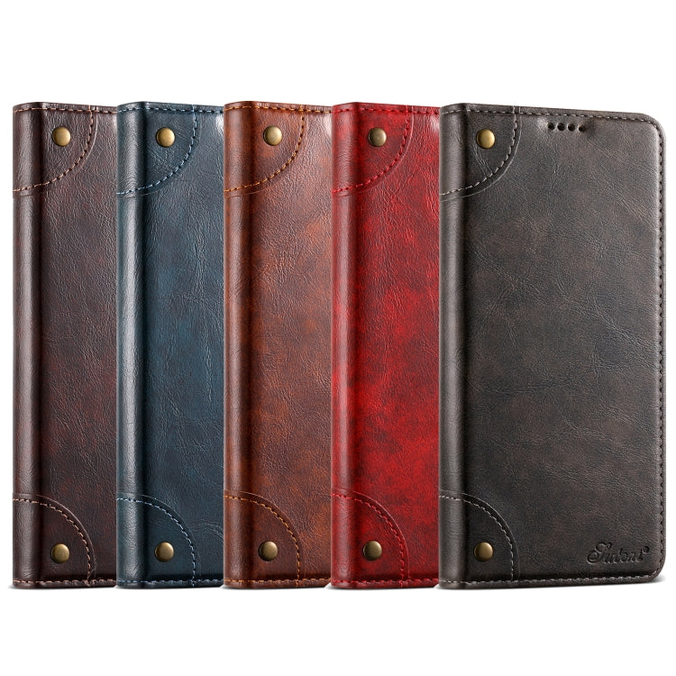 For Samsung Galaxy S24 5G Suteni Baroque Calf Texture Buckle Wallet Leather Phone Case(Brown)