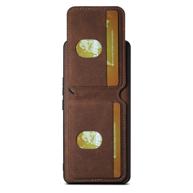 For  Honor 60 Pro Suteni H02 Litchi Leather Card Wallet Stand Back Phone Case(Brown)