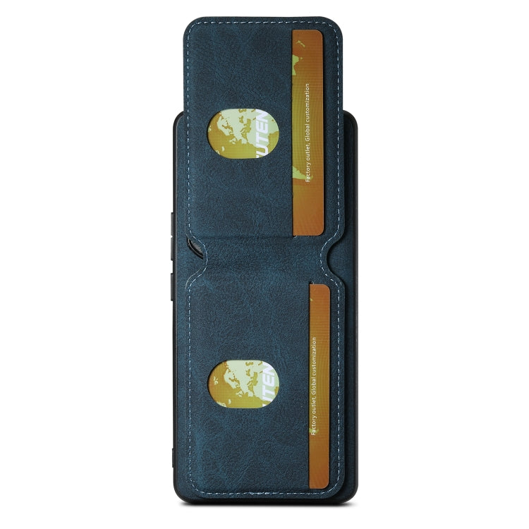 For  Honor 60 Pro Suteni H02 Litchi Leather Card Wallet Stand Back Phone Case(Blue)