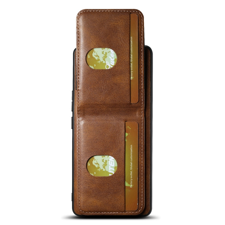 For Honor 80 Suteni H03 Oil Wax Leather Wallet Stand Back Phone Case(Brown)