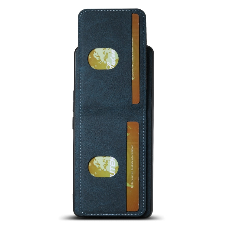 For Honor 80 Suteni H03 Litchi Leather Card Bag Stand Back Phone Case(Blue)